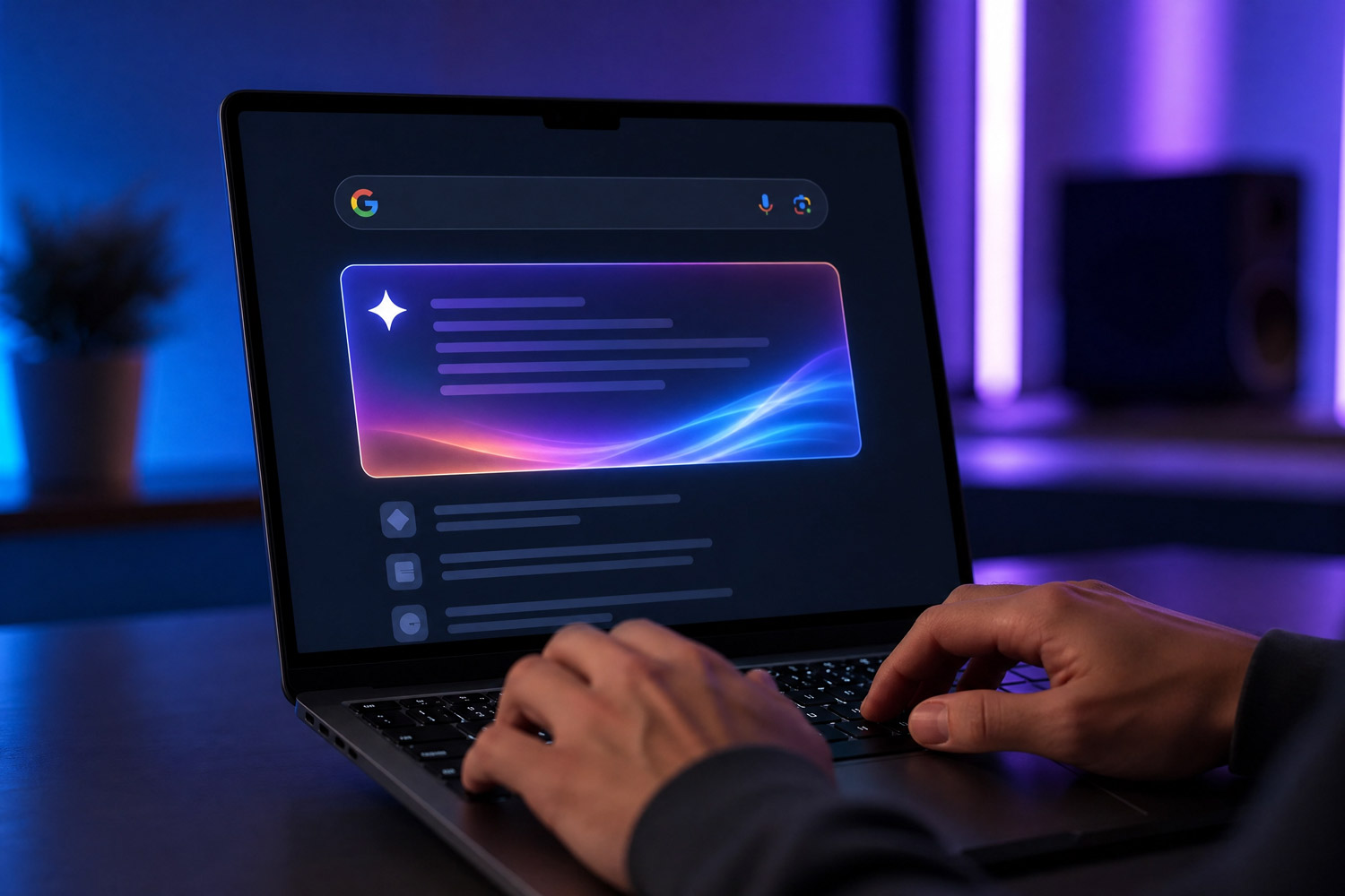Person doing a Google AI search.